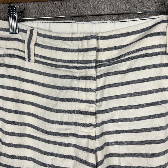 Tommy Hilfiger Shorts Womens 8 White Stripe Flat Front Pockets Linen Blend - Picture 5 of 12
